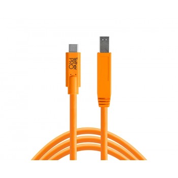 Tethertools cuc3415-org tetherpro usb-c to 3.0 male b, 15′ (4.6m) orange cable