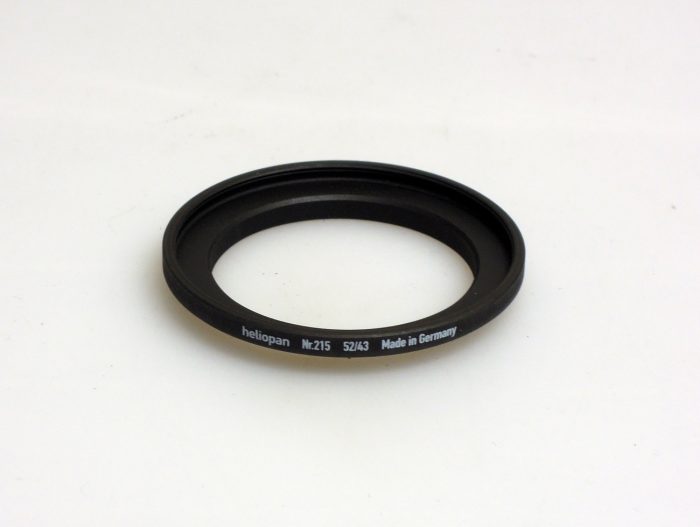 Heliopan adapter/stepping ring up to 52mm (filter) – 43mm