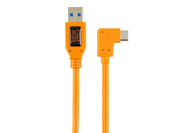 TetherTools TetherPro CUCRT02-ORG USB 3.0 to USB-C Right Angle Cable 50cm