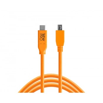 TetherTools TetherPro CUC2415-ORG USB-C to USB 2.0 Mini-B 5-Pin Cable 4.6m