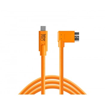 TetherTools TetherPro CUC33R15-ORG USB-C to USB 3.0 Micro-B Right Angle Cable 4.6m