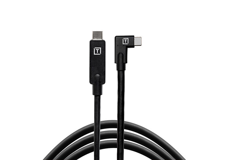 TetherTools TetherPro CUC15RT-BLK USB-C to USB-C Right Angle Cable 4.6m